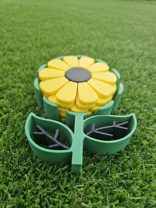 Custom 3D-Printed Sunflower Coaster Set (Includes 4 Coasters) | Whimsical Home Decor by Selbydunitagain 3D
