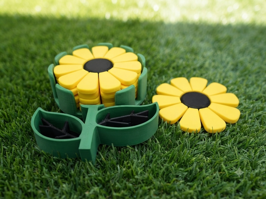 Custom 3D-Printed Sunflower Coaster Set (Includes 4 Coasters) | Whimsical Home Decor by Selbydunitagain 3D